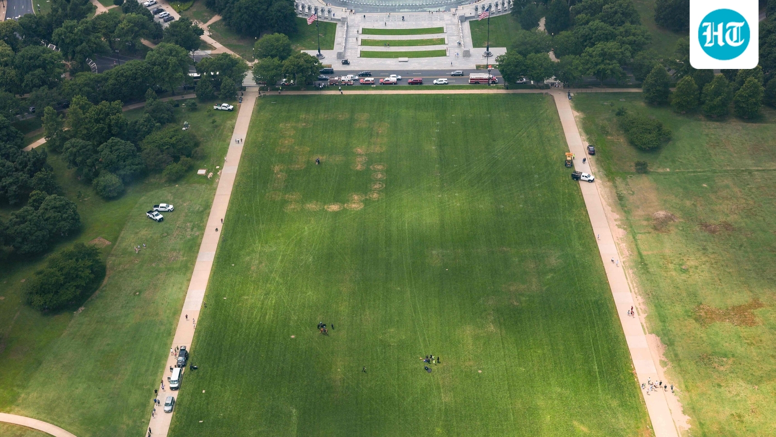 What is the '8647' marking on grounds of National Mall in Washington? Investigation underway