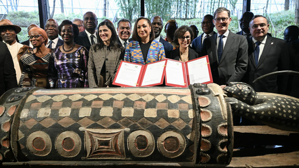France repatriates stolen colonial-era 'talking drum' to Ivory Coast