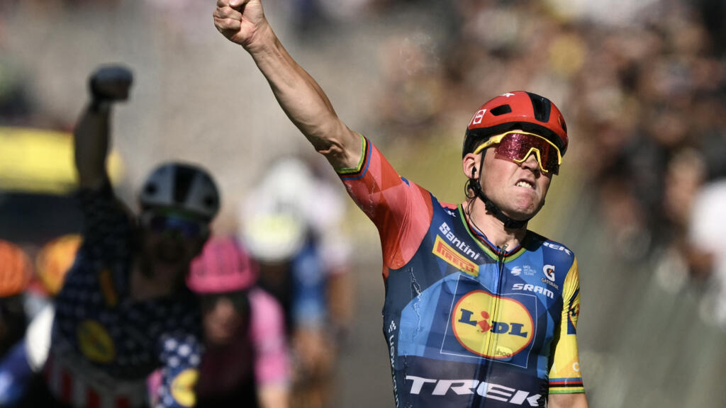 Mads Pedersen wins fourth stage of Tour de France as Torstein Traeen takes yellow jersey