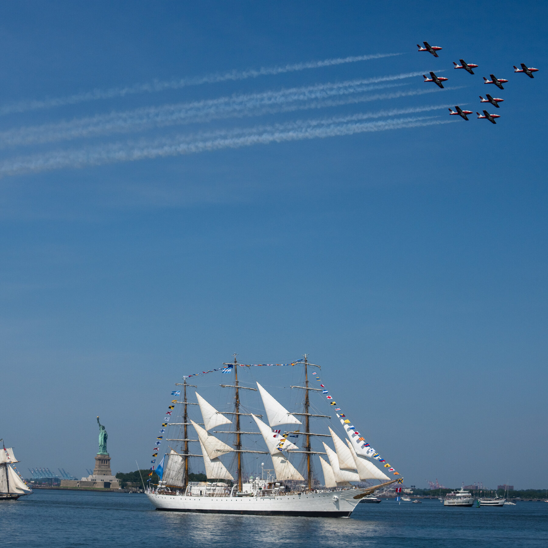 At the tall ships parade, a historic bell rings out.