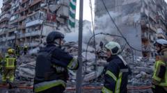 BBC at the scene of Russian strikes in Kyiv