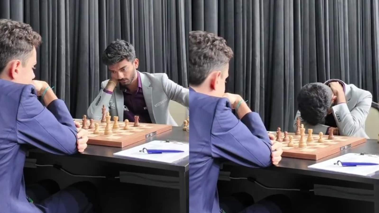 D Gukesh almost breaks down after losing to teenager, Indian GM shellshocked after hattrick of defeats - Watch