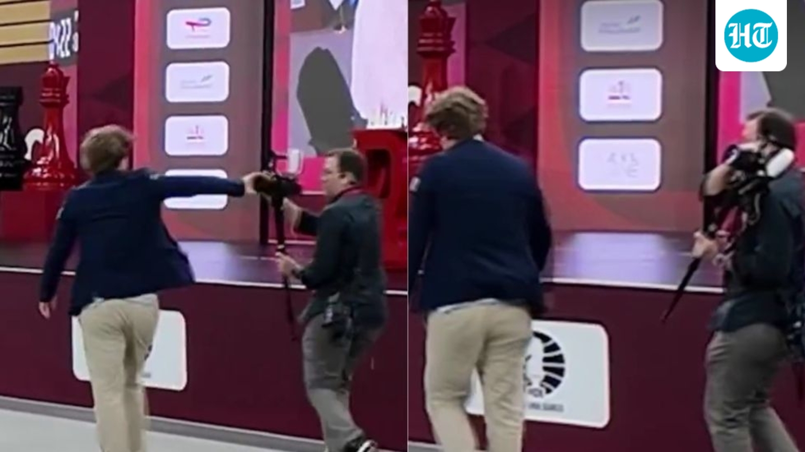 Magnus Carlsen reacts angrily, shoves camera away after shock World Rapid and Blitz loss to Russian GM - Watch