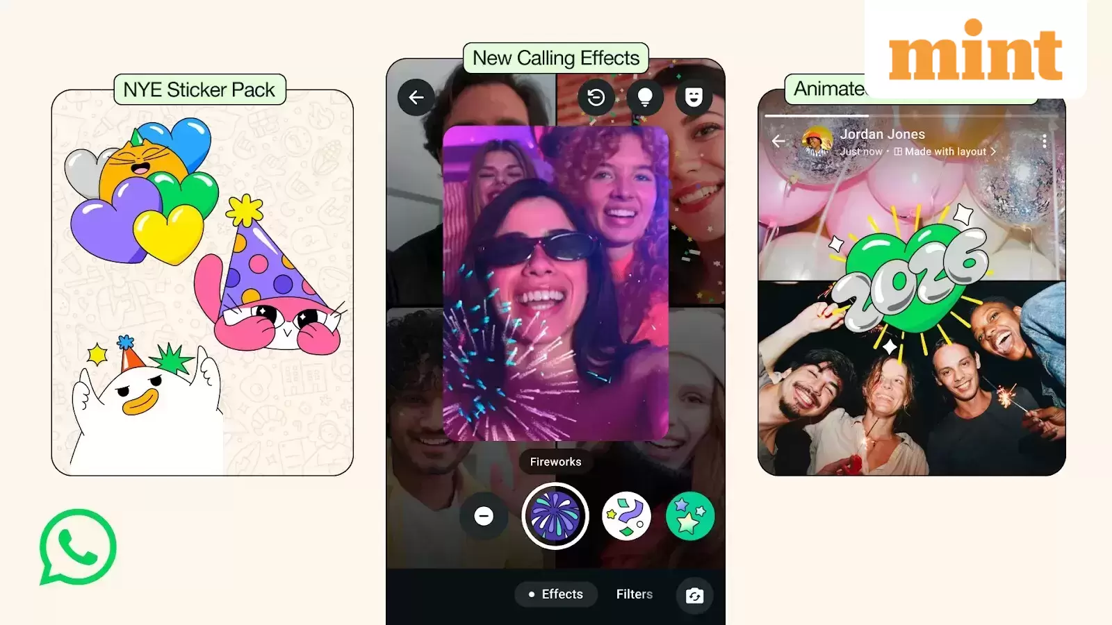 WhatsApp rolls out festive features for New Year 2026: Animated stickers, video call effects and more