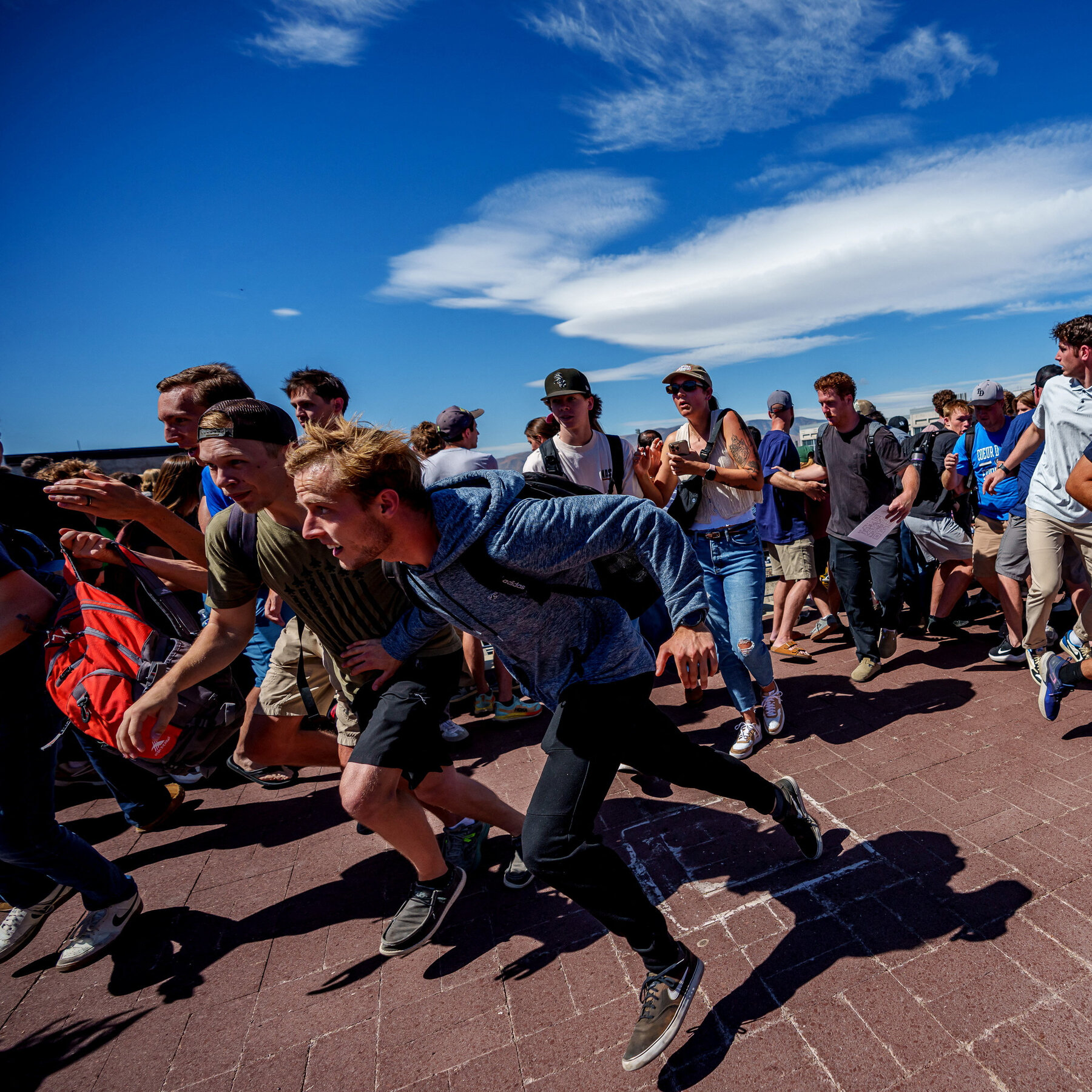 ‘People got down in waves’ when the shot was fired, witness says.