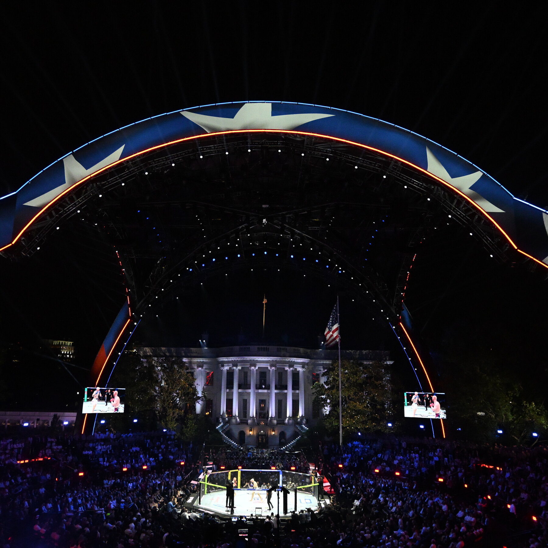 Trump Marks 80th Birthday With a UFC Cage Match at the White House