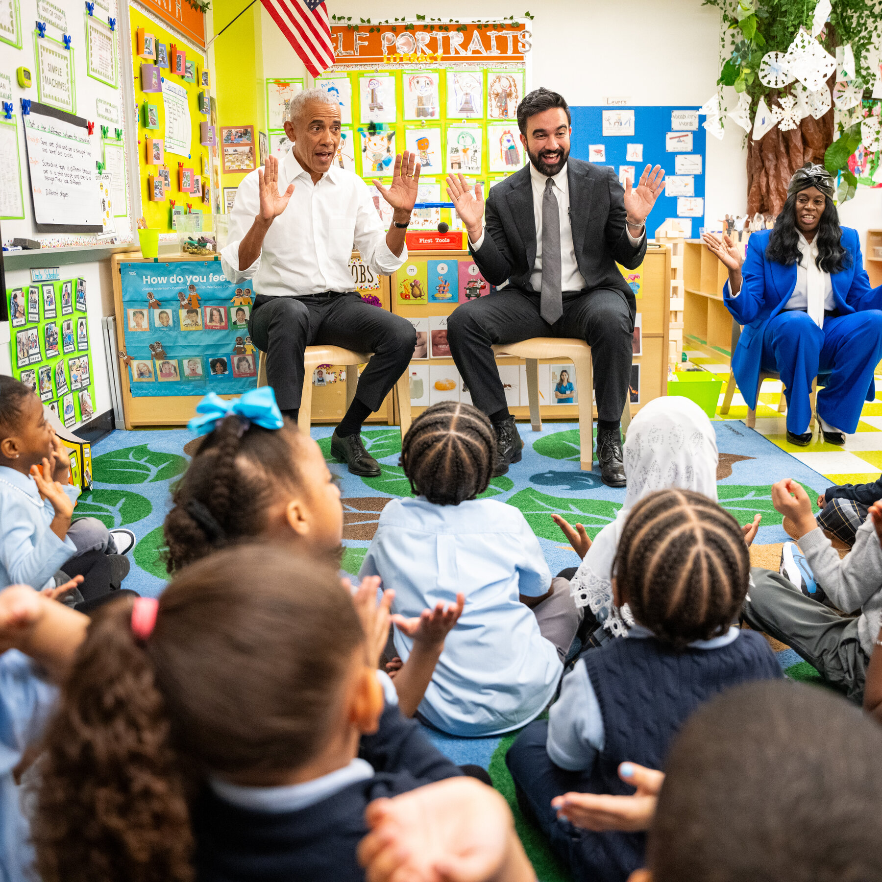 Mamdani and Obama Lead Preschool Singalong to Promote Free Child Care