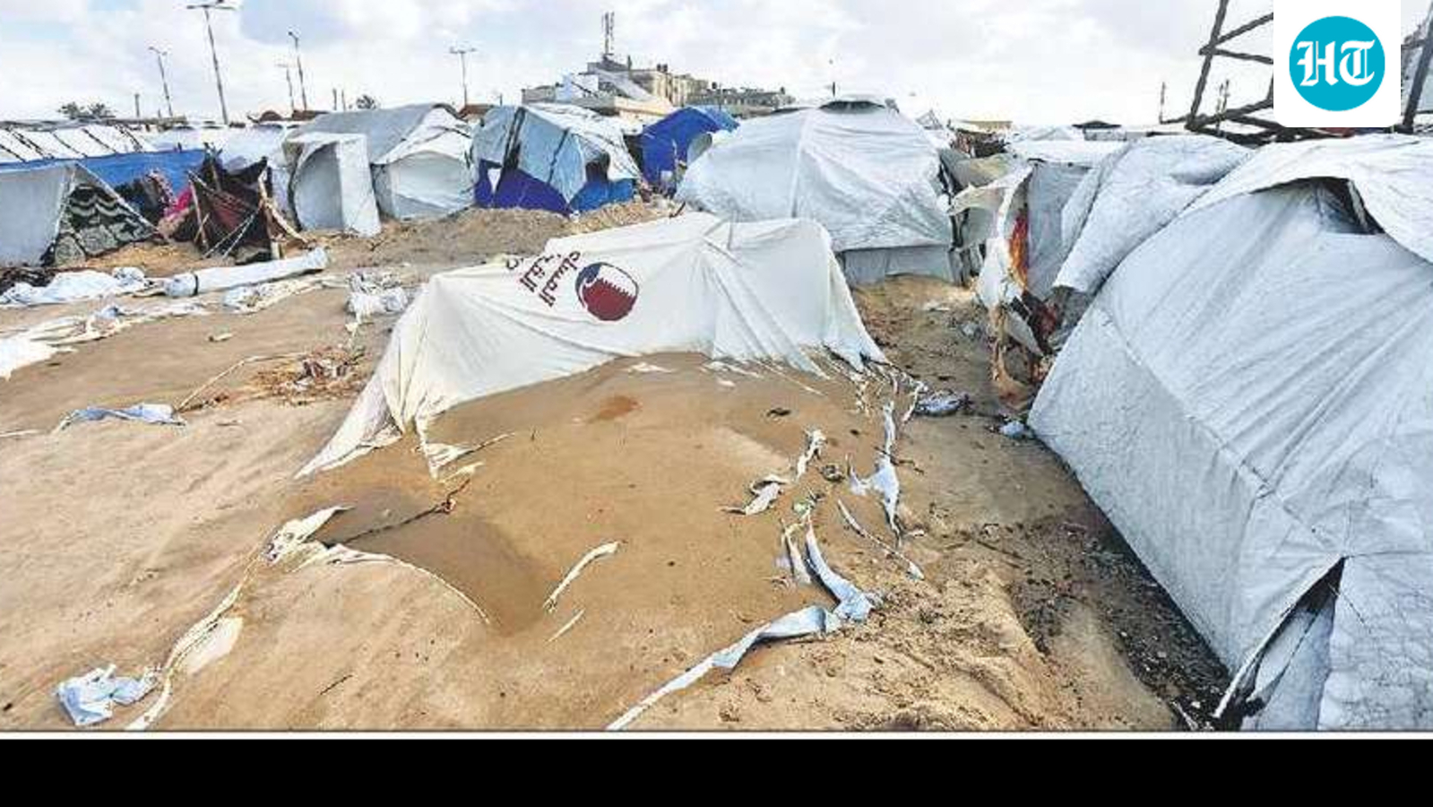 Displaced Gazans struggle with winter chill as heavy rains lash shelters, camps