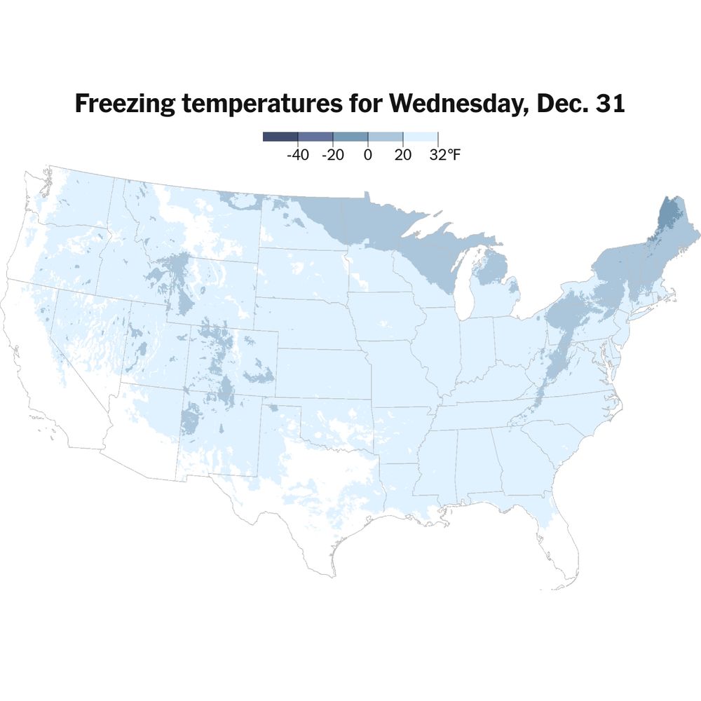 New Year’s Eve Forecast Is Very Cold Across the U.S.