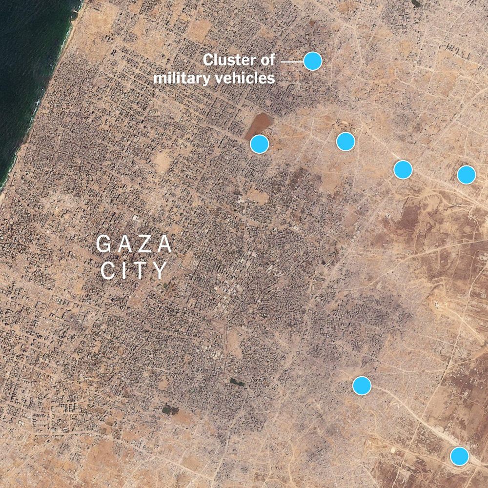 Satellite Images Show Israeli Military Buildup Around Gaza City