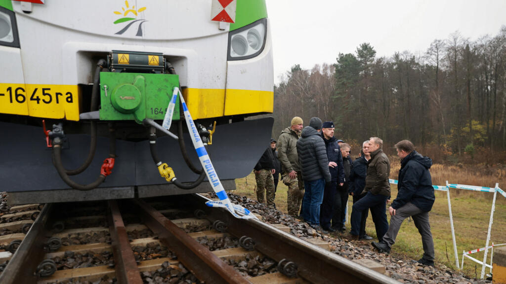 Polish PM denounces ‘sabotage’ after explosion hits railway line to Ukraine