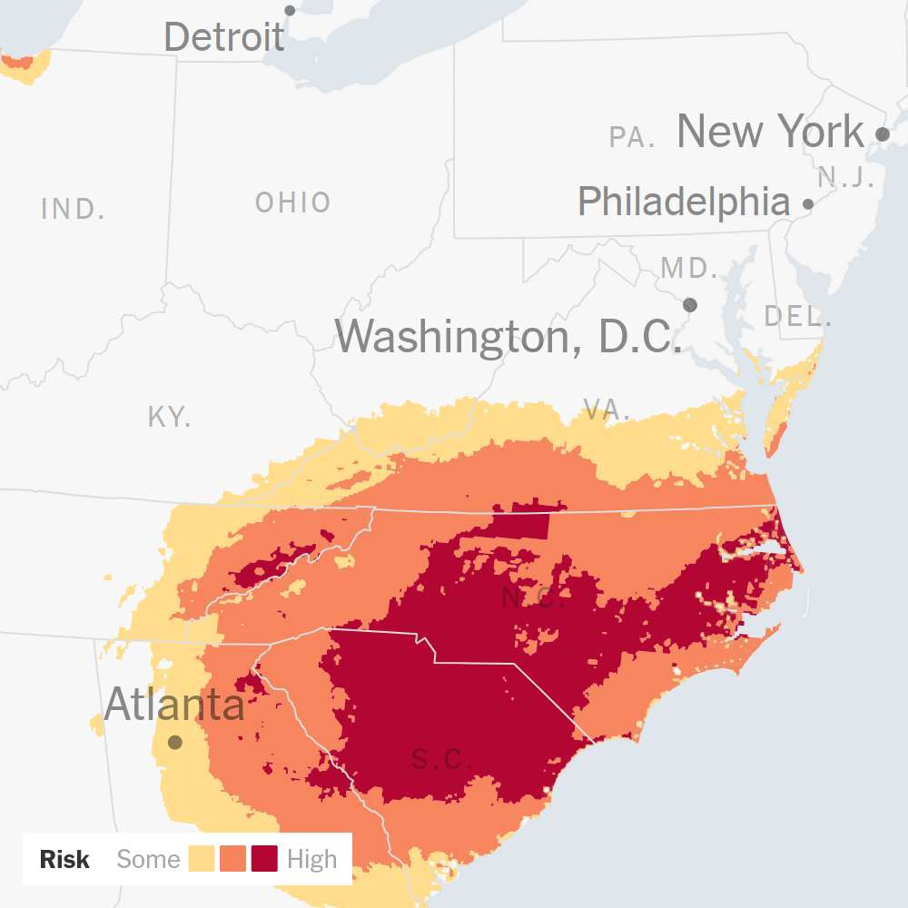 Carolinas Forecast to See Rare Blizzard Conditions From Winter Storm