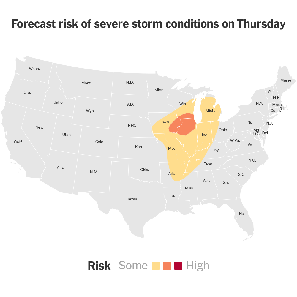 Strong Storms Bring a Threat of Tornadoes on Thursday
