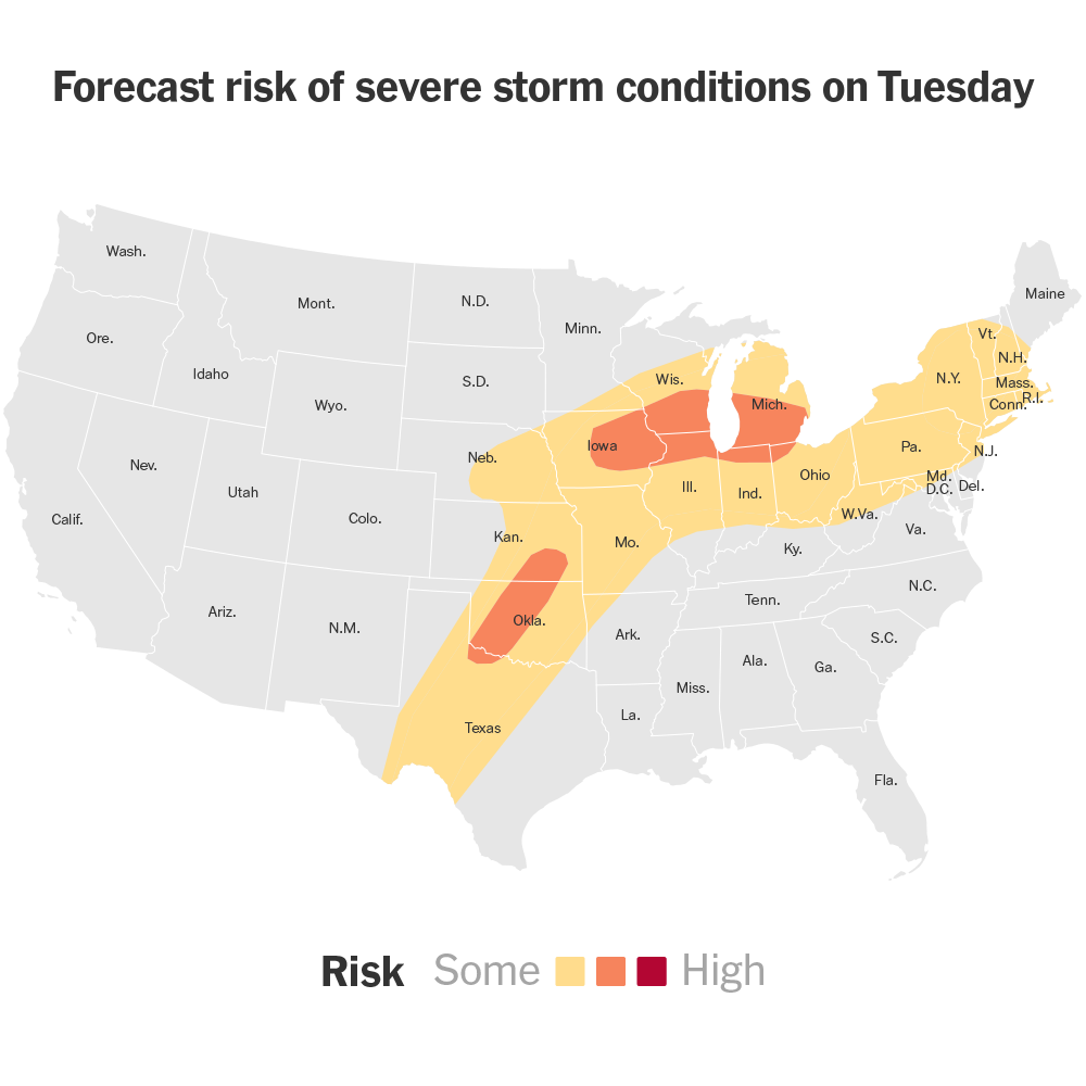 Powerful Storms Prompt Tornado Watches Across the Central U.S.