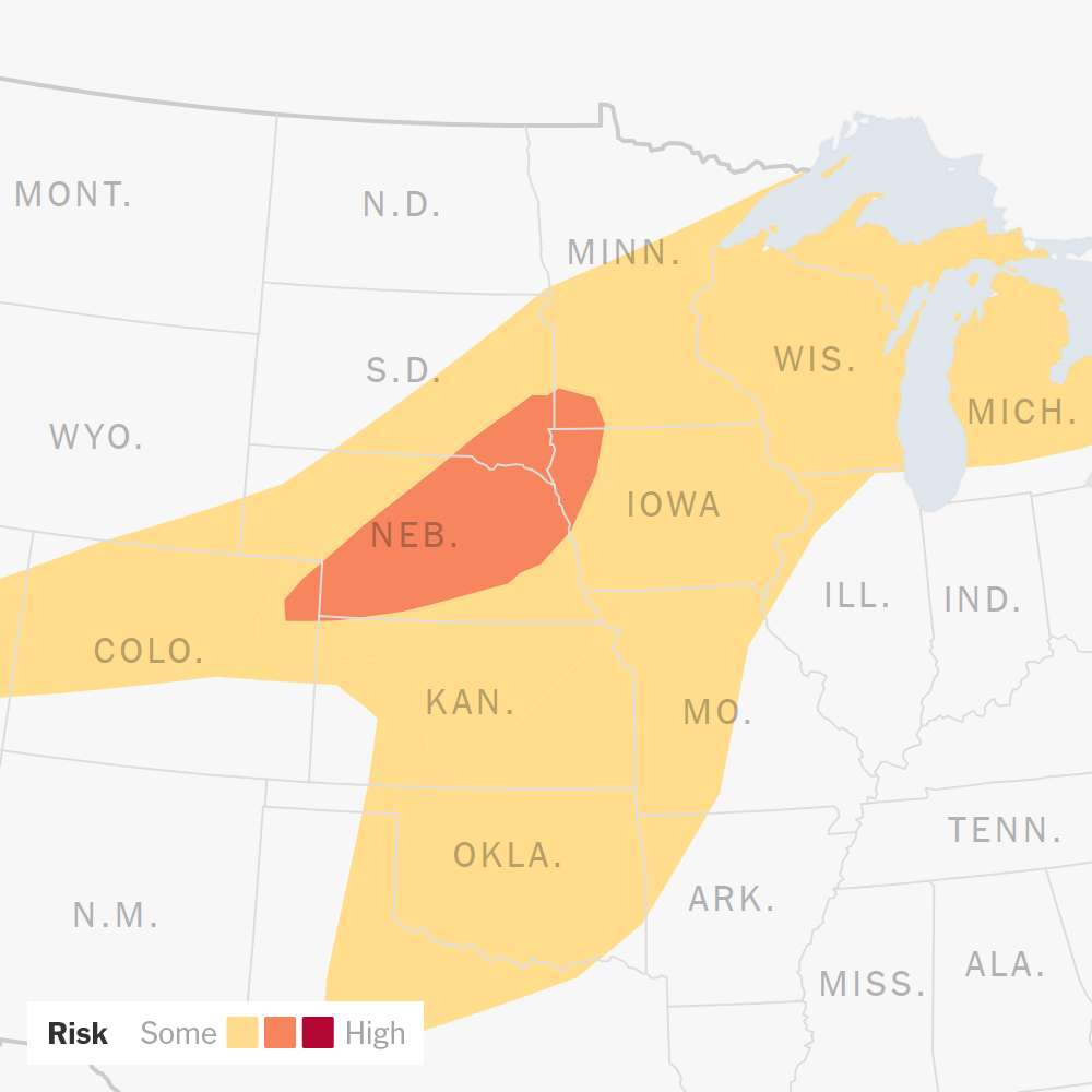 Severe Storms to Bring Strong Winds and Hail to Central United States