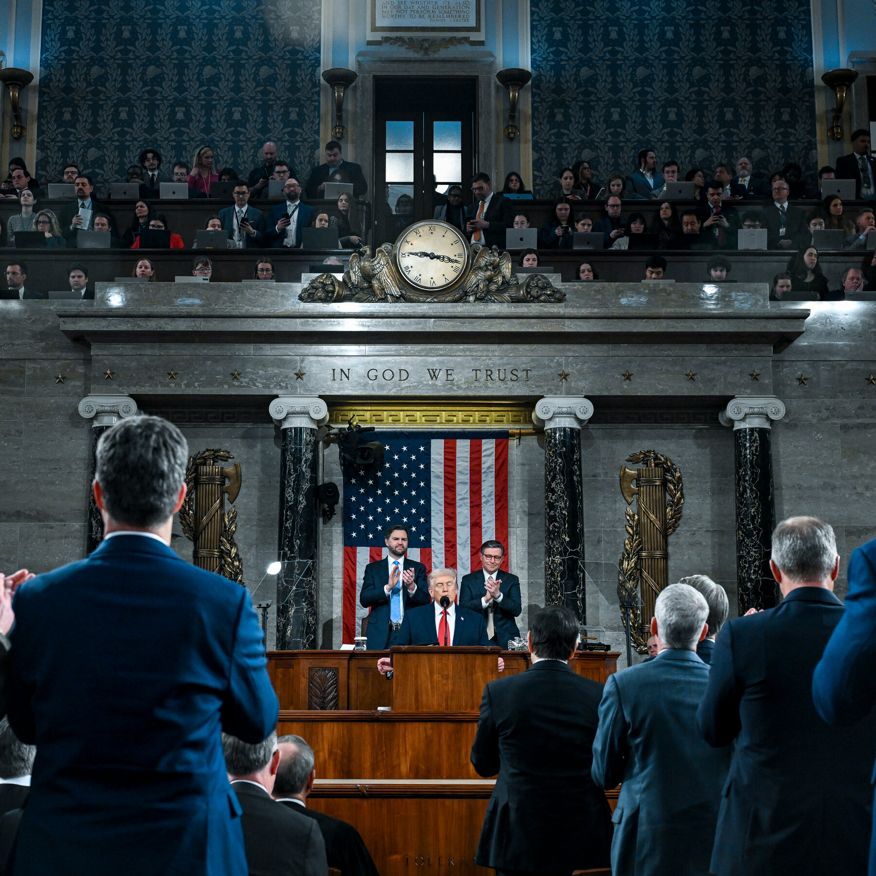 Trump Puts On a Show, Casting Democrats as the Villains