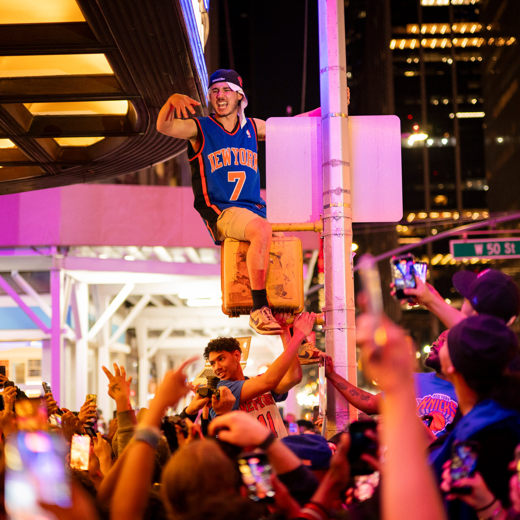 Knicks Fans Celebrate the Team’s First NBA Finals Appearance Since 1999