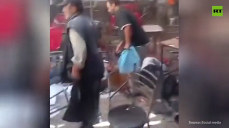 Five killed in Damascus cafe bombing (EXCLUSIVE VIDEO)
