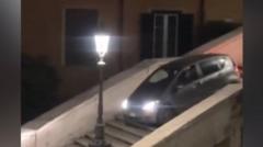 Watch: Man gets stuck driving car down Rome's Spanish Steps