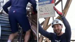 TikTok star breaks world record for cycling up the Eiffel Tower