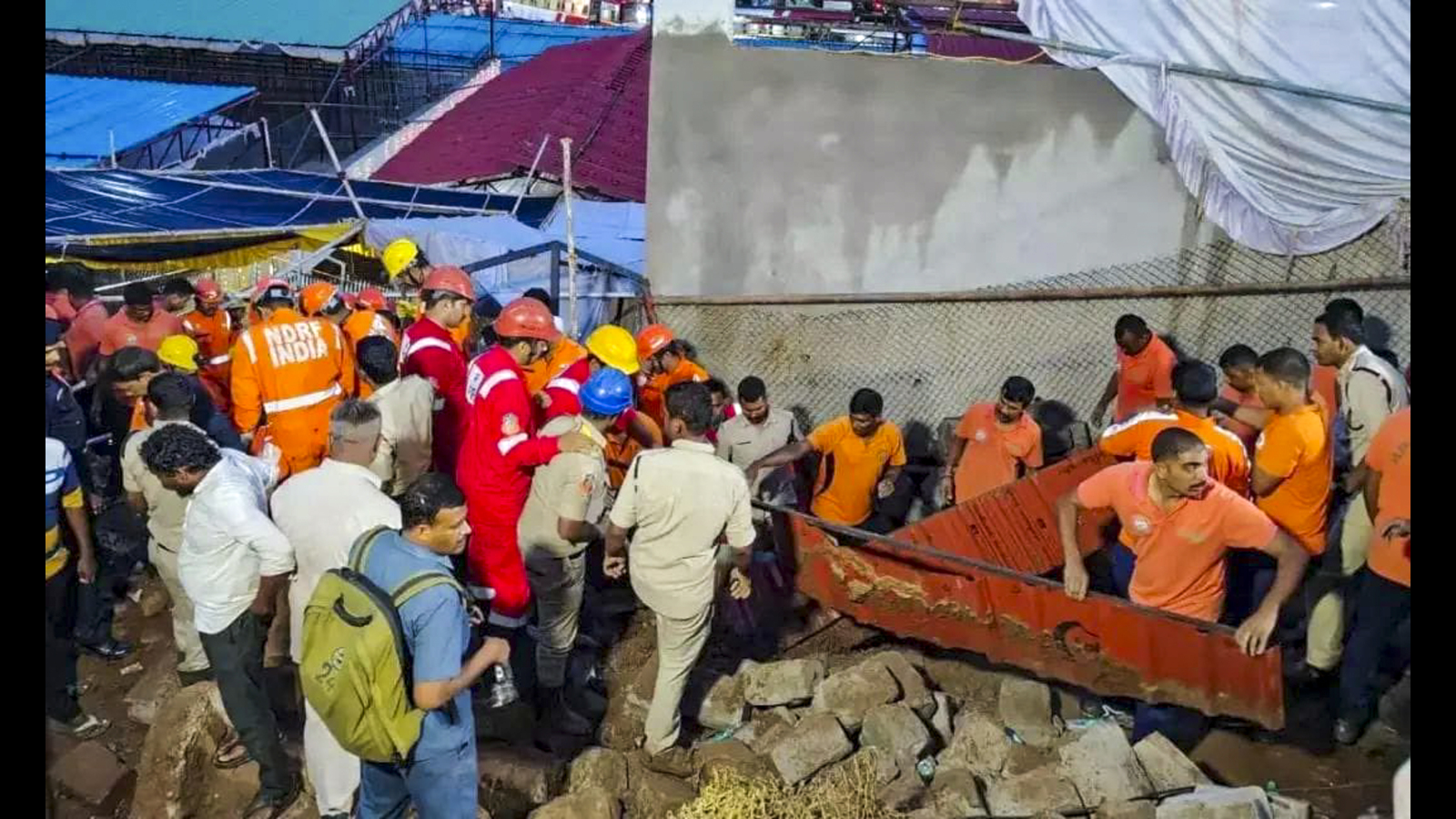 Andhra government suspends 7 officials over temple wall collapse