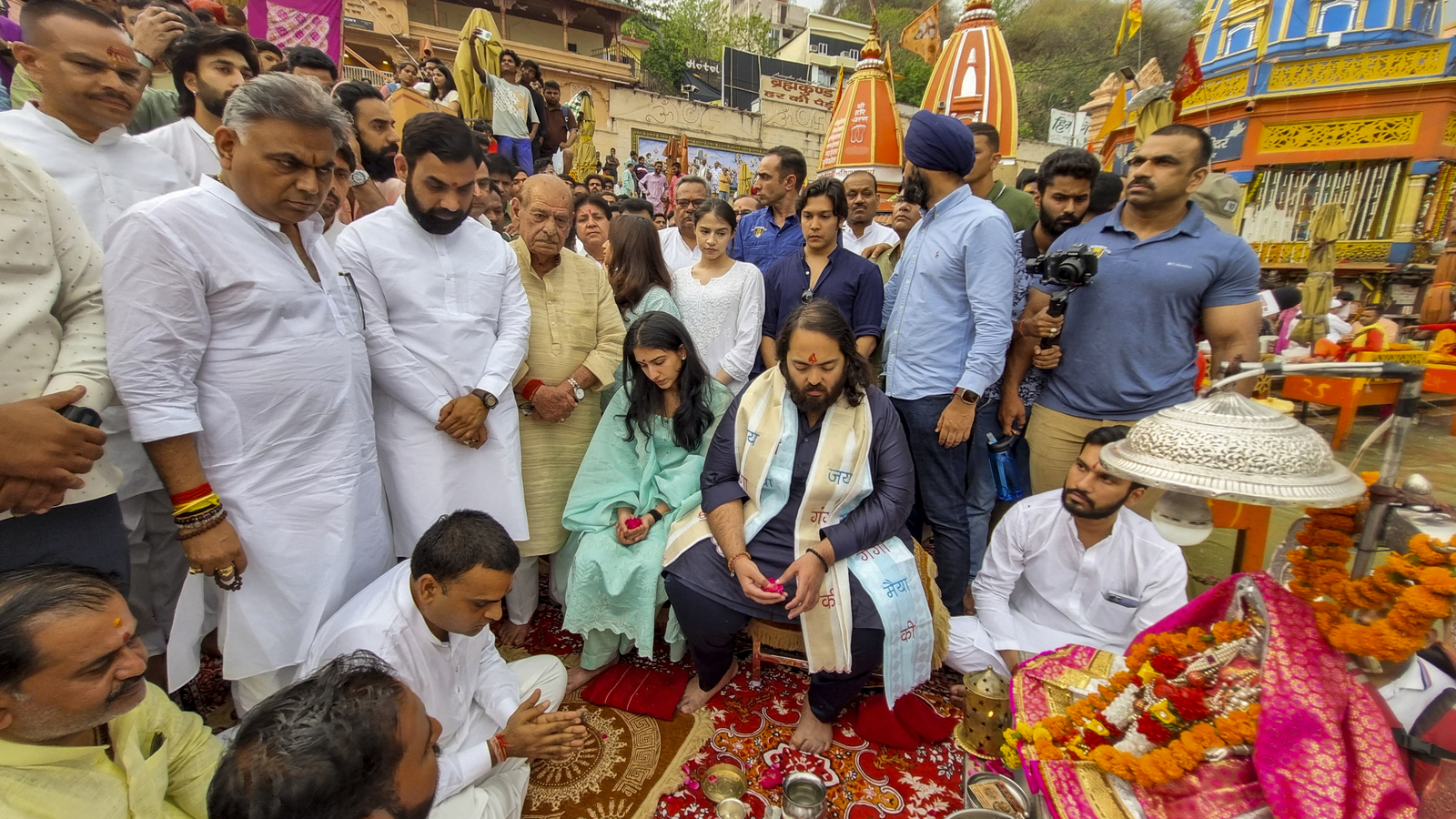Anant Ambani, wife Radhika Merchant perform Ganga Puja in Uttarakhand's Haridwar
