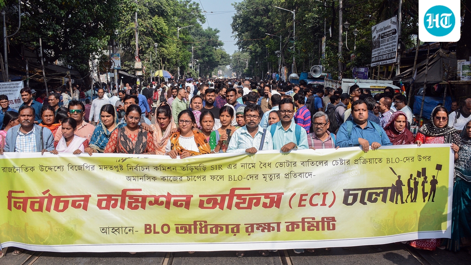 BLOs hold protest outside Bengal CEO's office over 'excessive' work pressure under SIR