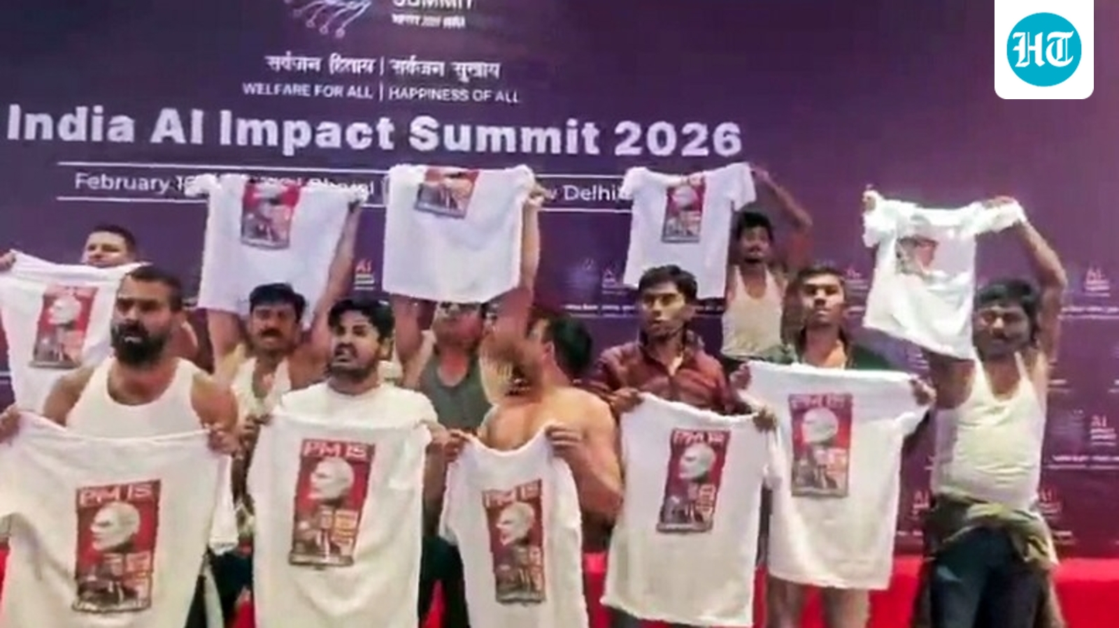 AI Summit 2026 LIVE updates: BJP says 'brainless' after shirtless protest by 'Rahul Gandhi's soldiers'