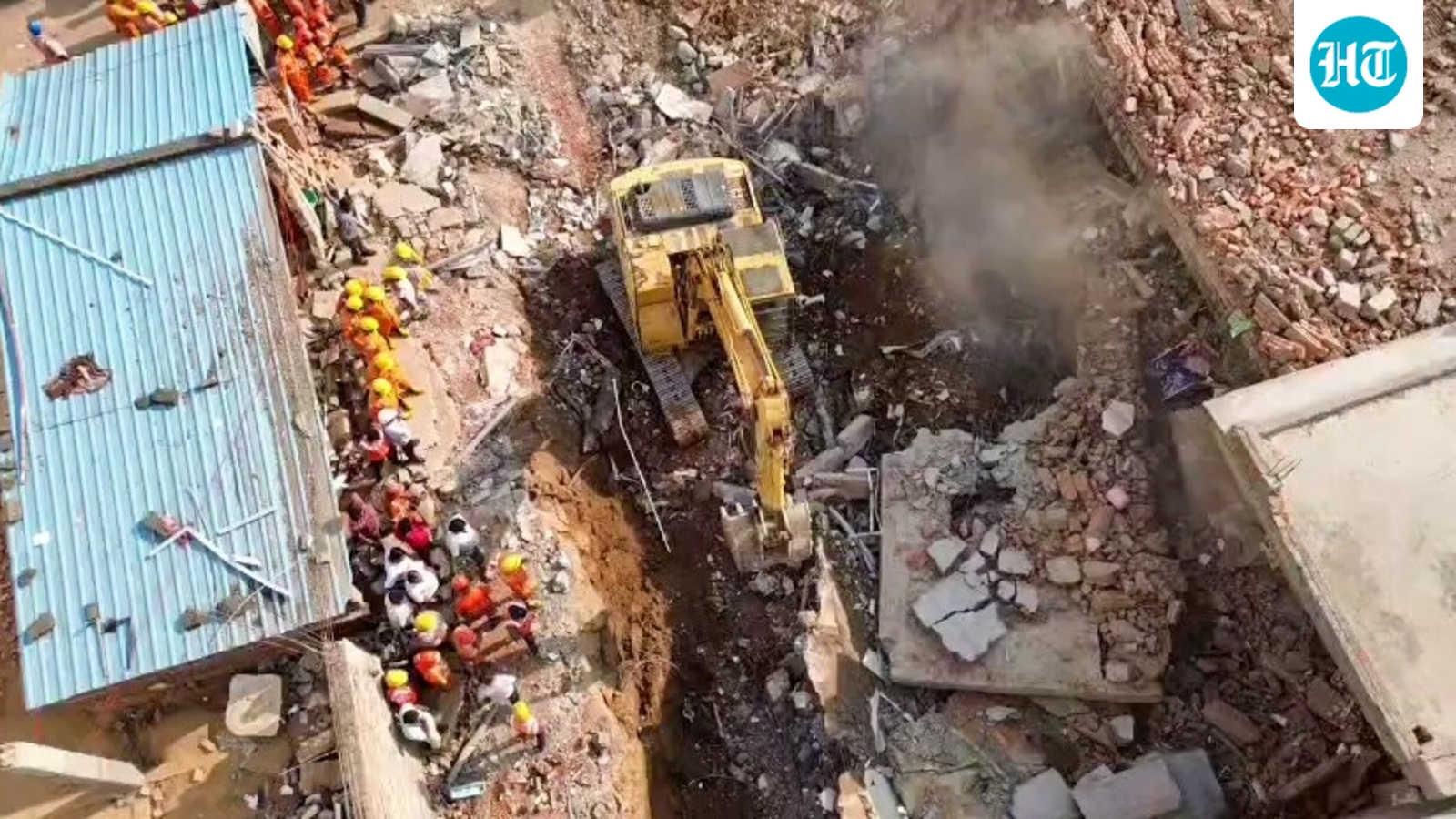 Lodge collapse in MP's Anuppur kills 3 so far, several feared trapped; chilling CCTV clip shows building cave in