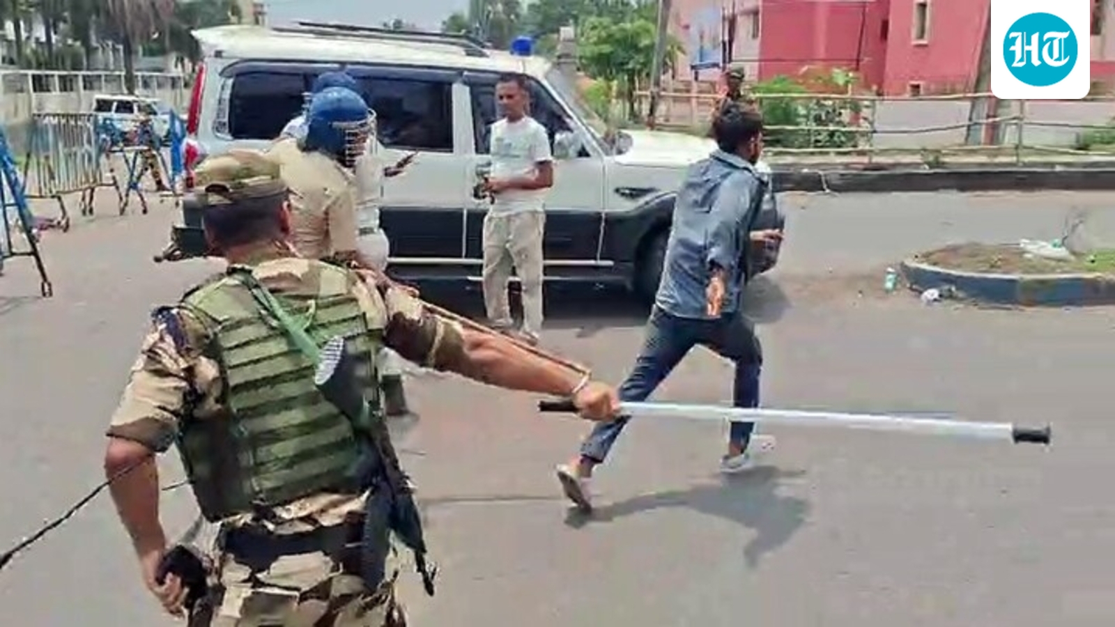 West Bengal poll results disrupted by clash at Barrackpore counting centre; security forces resort to lathi-charge