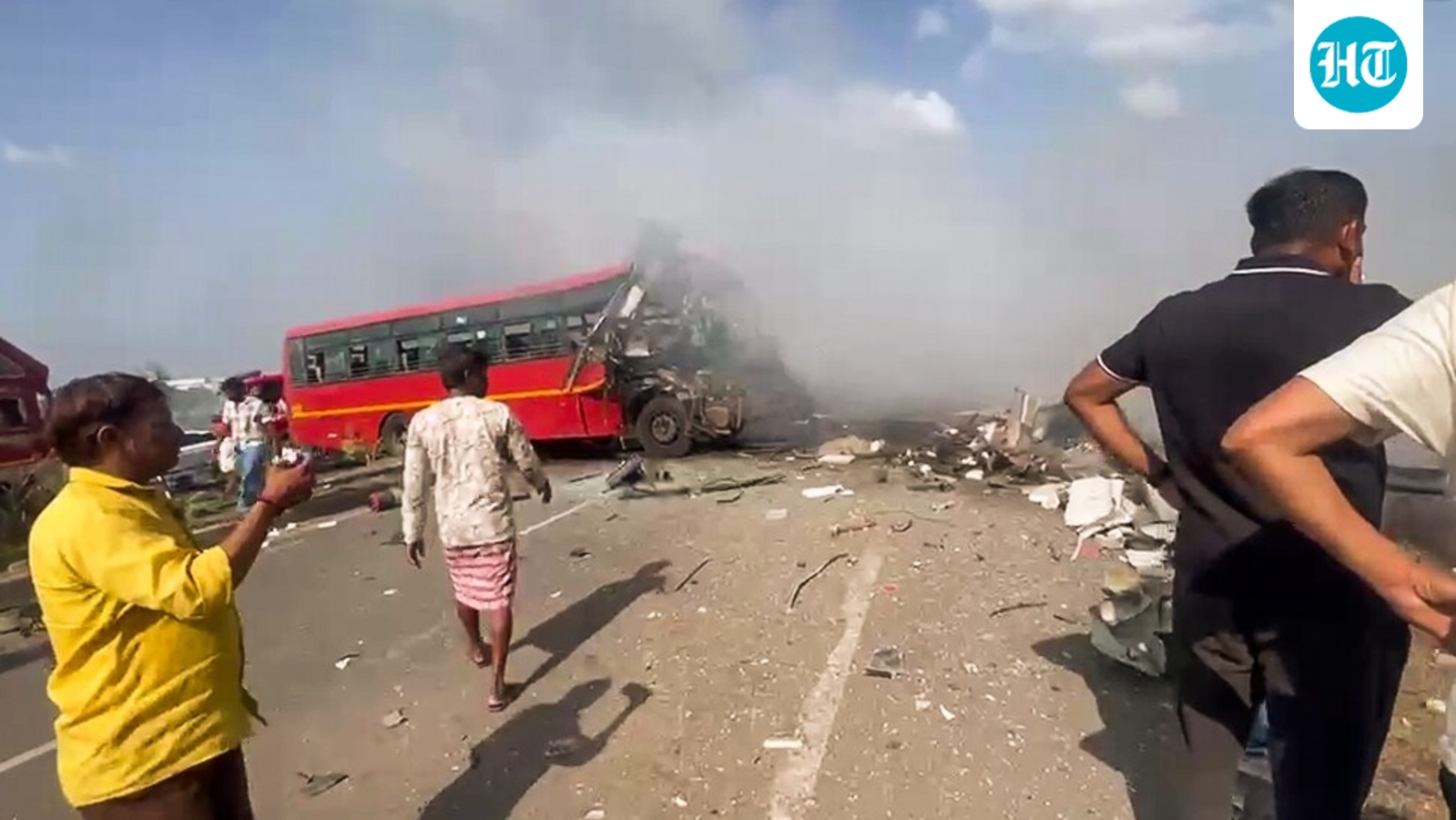 At least seven killed, 40 injured as two Maharashtra state-run buses collide near Surat; one catches fire