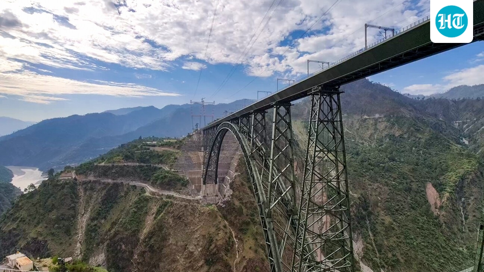 Amarnath pilgrims pause to admire a manmade wonder: World's highest railway arch bridge on the Chenab | Video
