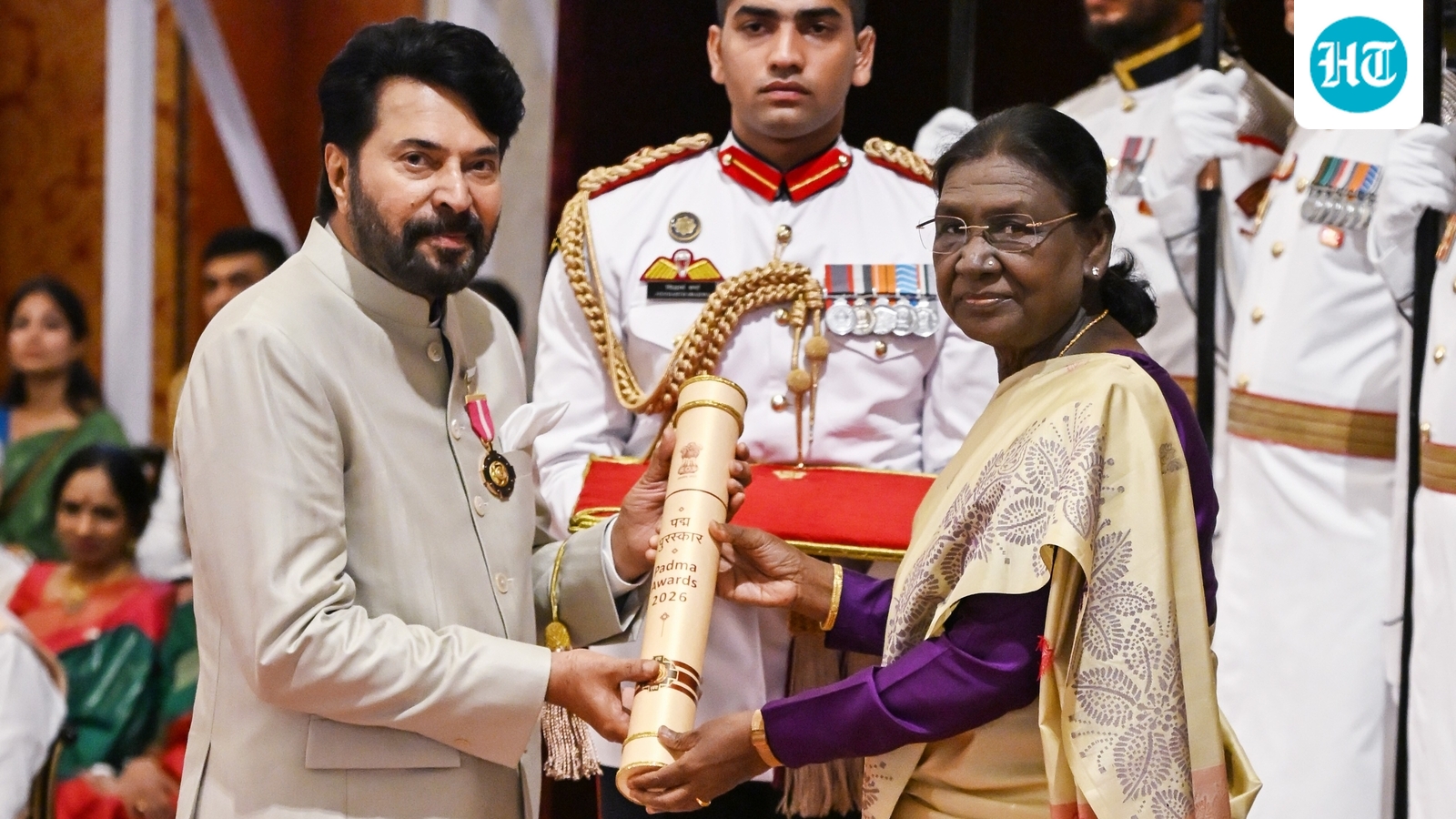 PM Modi meets Mammootty, his family after Padma Awards ceremony