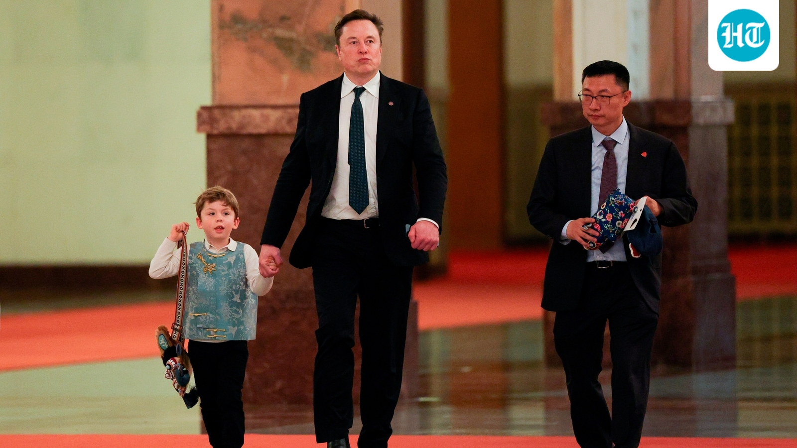 Elon Musk's youngest son steals the show in China; billionaire's expressions viral | Watch