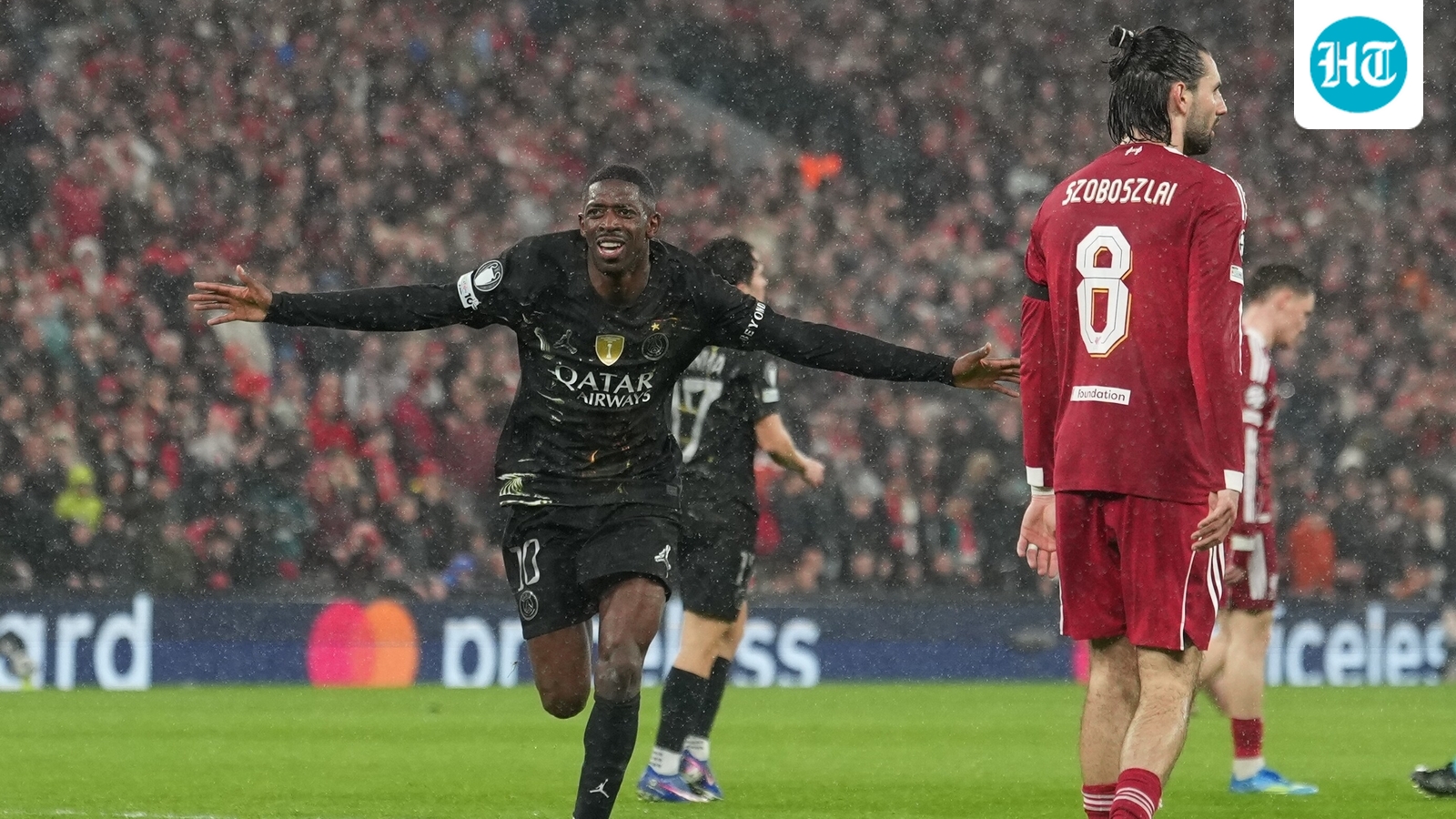 Ousmane Dembele double at Liverpool fires PSG into Champions League semis