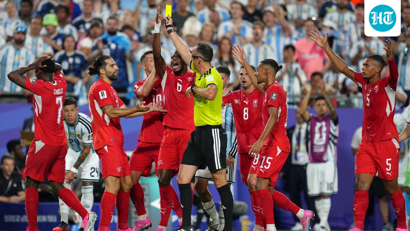 Why was Breel Embolo sent off? FIFA's new VAR rule produces World Cup first in Argentina vs Switzerland thriller