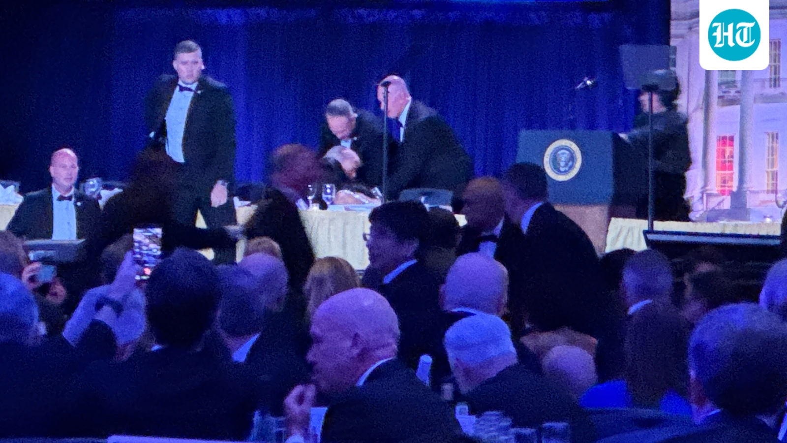 Trump evacuated after ‘loud bangs’ heard at White House correspondents dinner