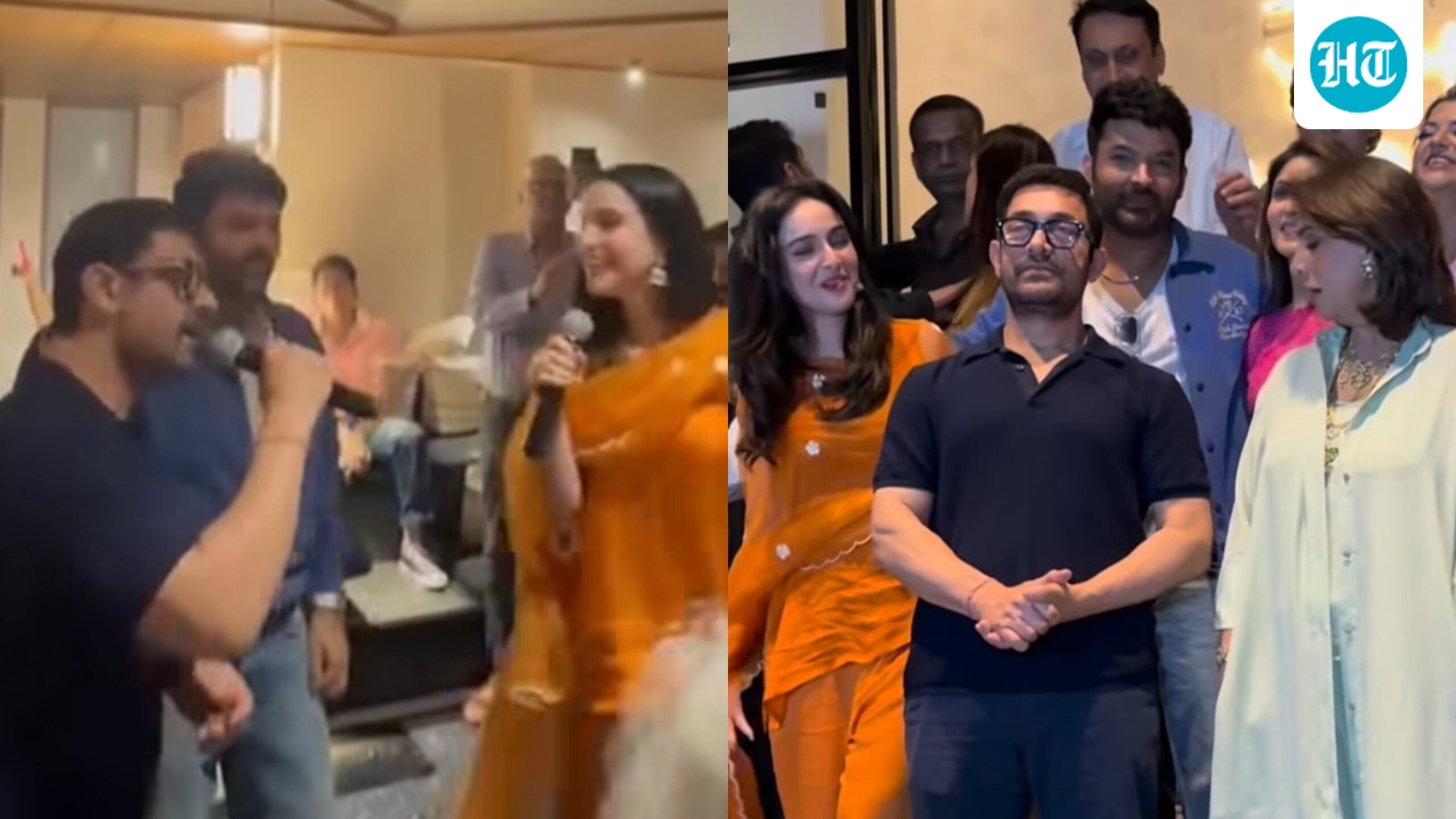 Aamir Khan sings Aati Kya Khandala with Sadia Khateeb and Kapil Sharma post Daadi Ki Shaadi screening. Watch