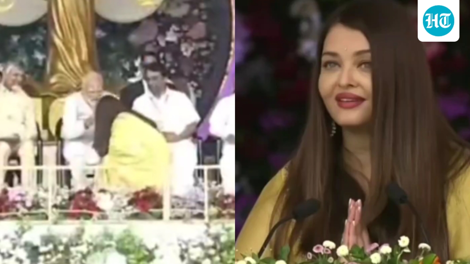‘There is only one caste, religion, God’: Aishwarya Rai touches PM Modi’s feet at an event, delivers wholesome speech