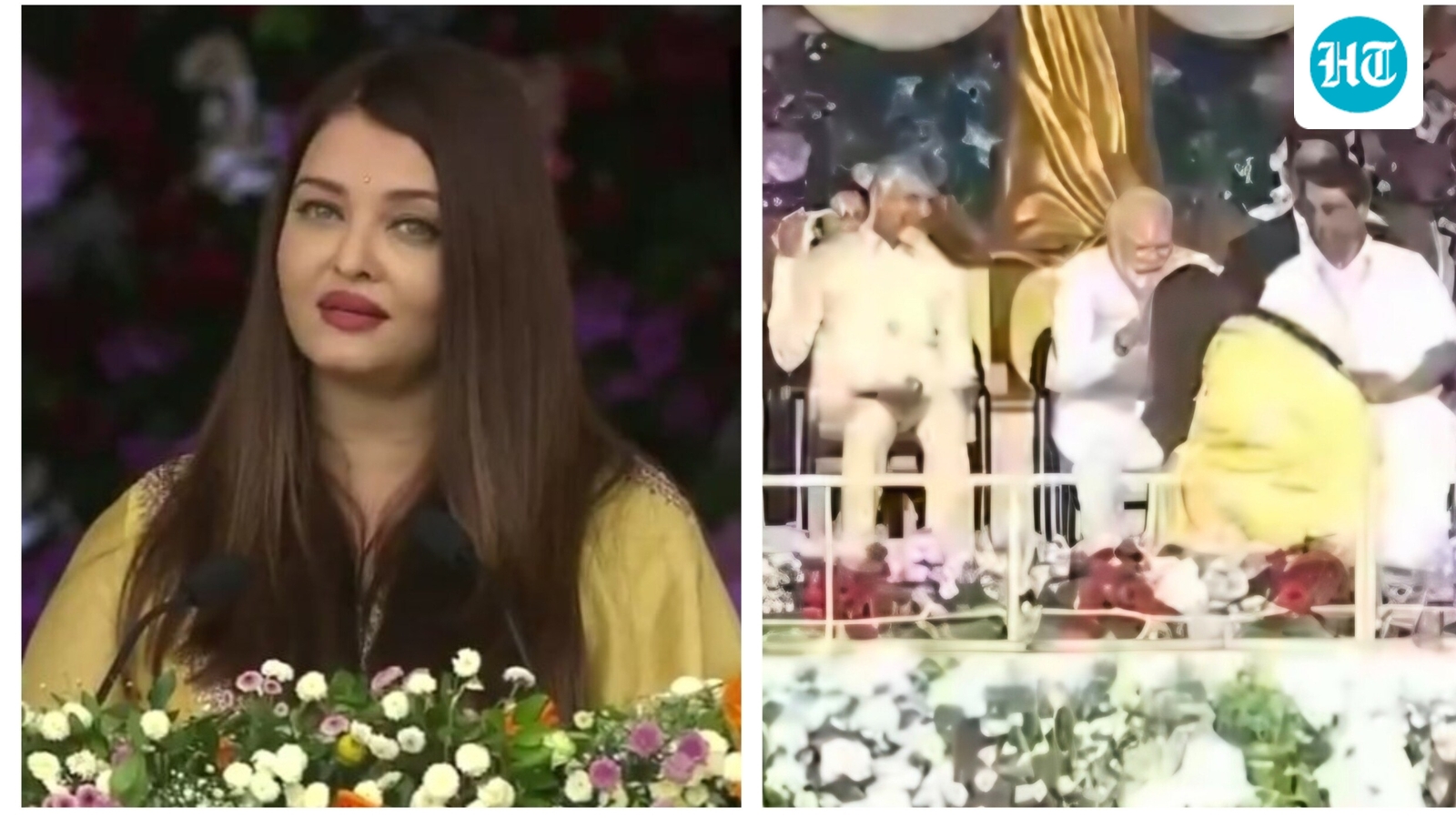Aishwarya Rai touches PM  Modi’s feet after powerful speech on caste, internet calls her ‘picture of sanskar’