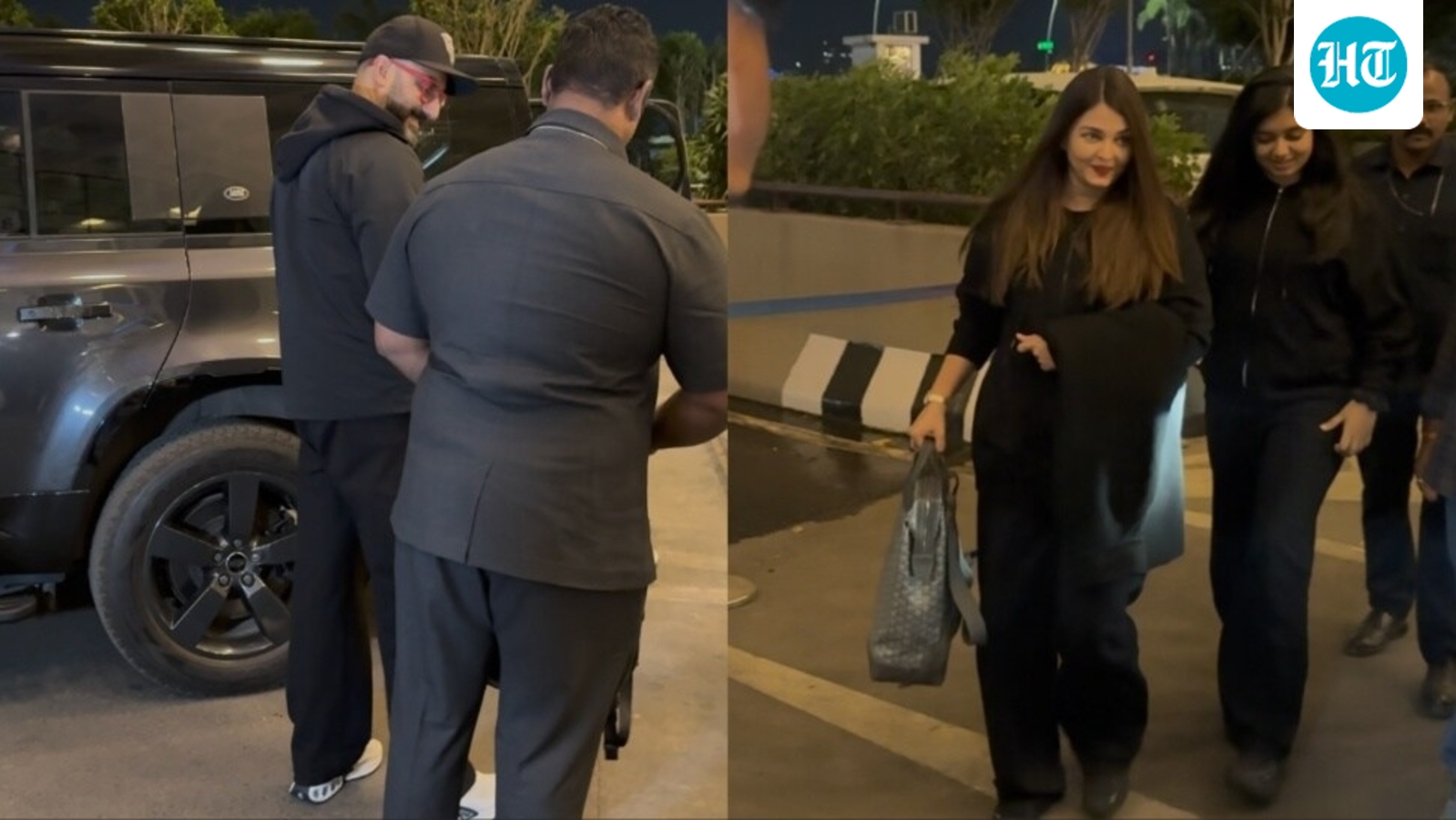 Aishwarya Rai, Abhishek Bachchan twin as they jet off for vacation with daughter Aaradhya Bachchan ahead of the holidays