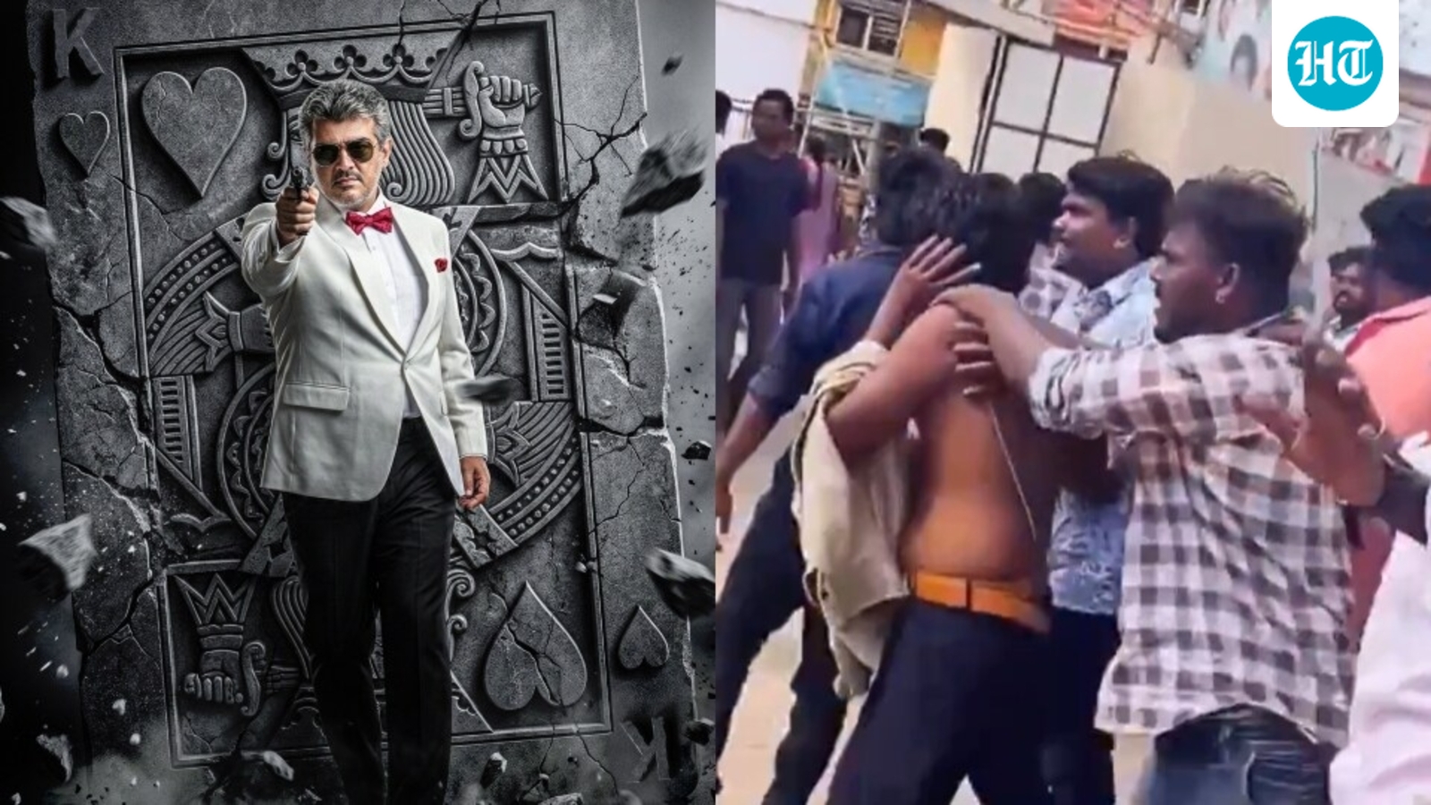 Ajith Kumar fans beat up a Vijay fan, tear his shirt at Mankatha re-release screening for waving TVK flag
