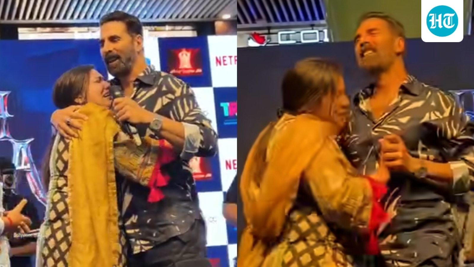 Emotional fan cries on meeting Akshay Kumar, actor wins hearts as he shares hug, dances to Teri Ore with her. Watch
