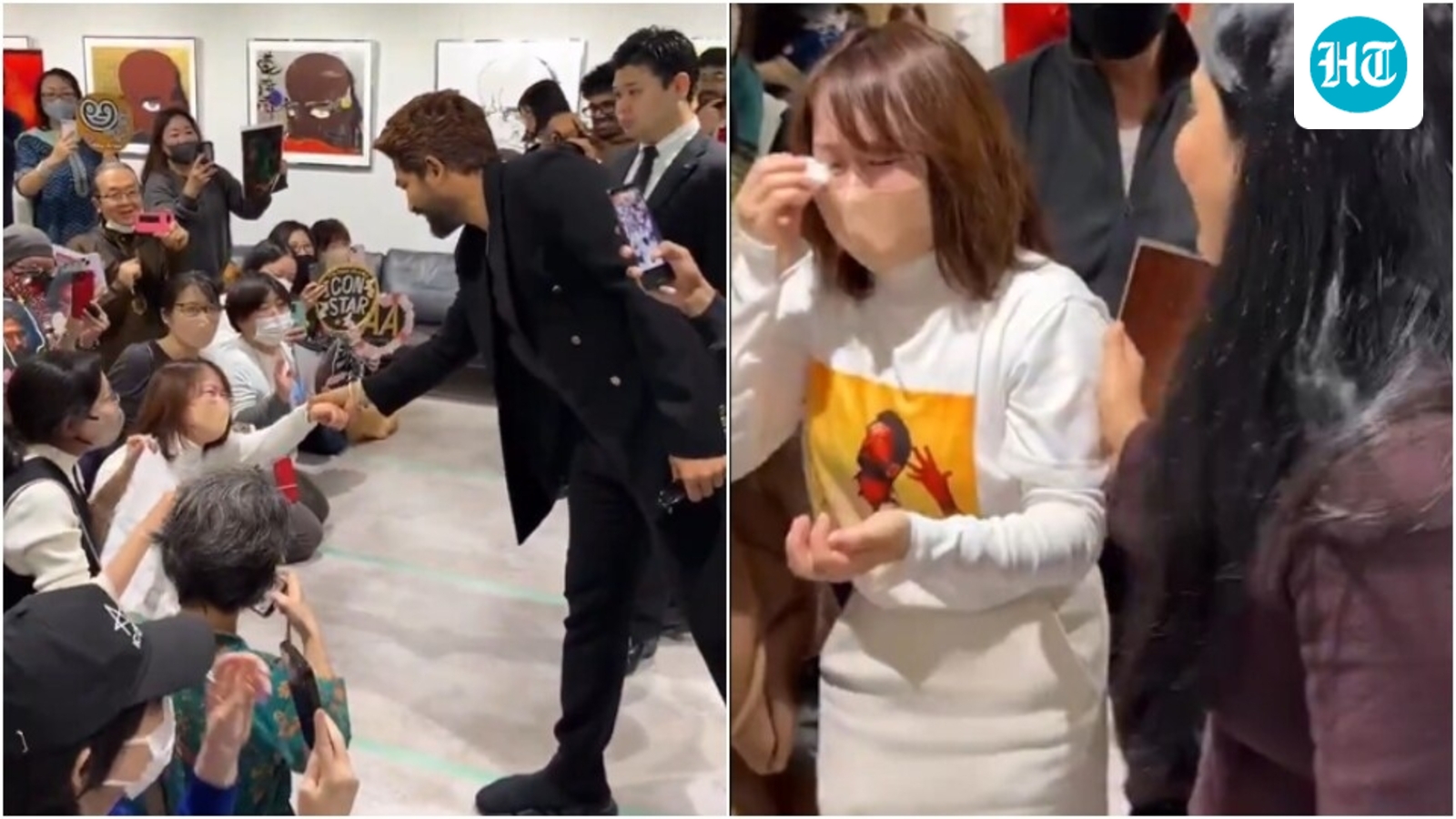 Allu Arjun's Japanese fan can't stop sobbing as he recognises and greets her during Pushpa 2 release in Tokyo