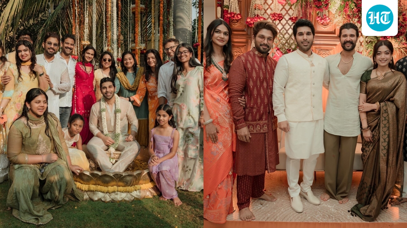 Allu Sirish’s Pelli Koduku ceremony: Newlyweds Vijay Deverakonda, Rashmika Mandanna join Allu Arjun, Ram Charan. Watch