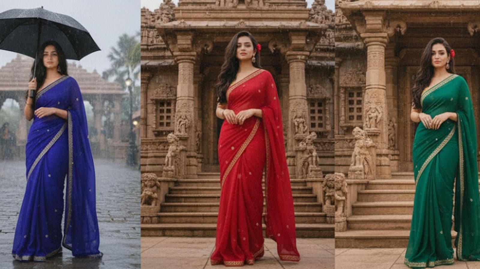 Gemini AI saree photos: Here's how to turn your selfie into red saree retro Bollywood poster