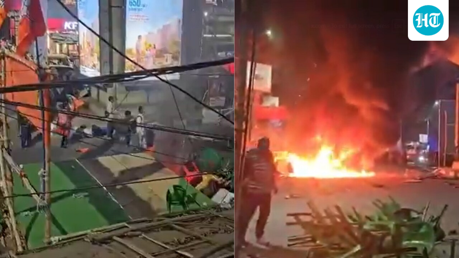 ‘Theatre of terror’: TMC, BJP supporters ‘clash’ near Kolkata; rally stage ‘set on fire’