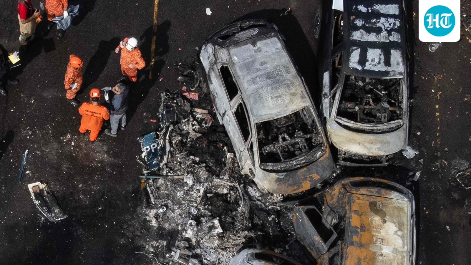 6 dead as helicopters collide mid-air in Brazil; fiery debris rains down on parking lot | Video