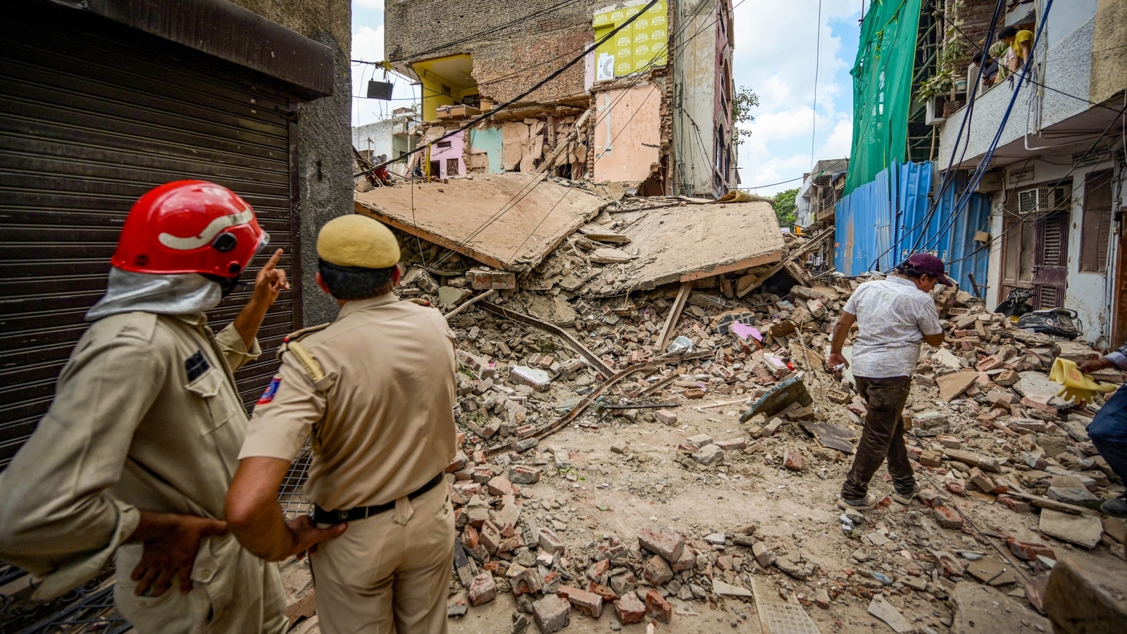Delhi: Woman killed, daughter rescued after portion of building collapses in Uttam Nagar