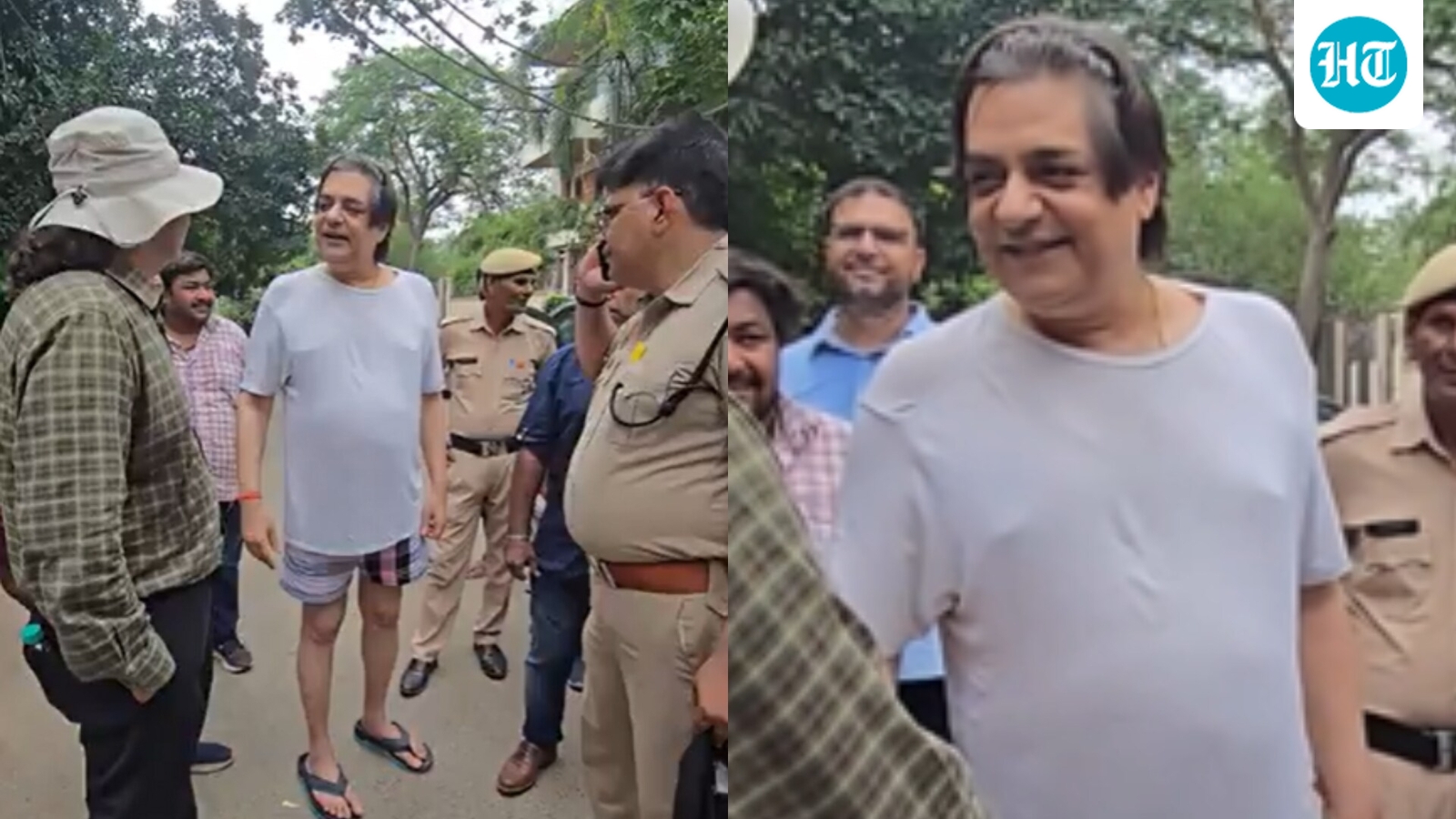 Chandrachur Singh stays composed as bulldozer demolition action removes ramp outside his Gurugram home. Watch video